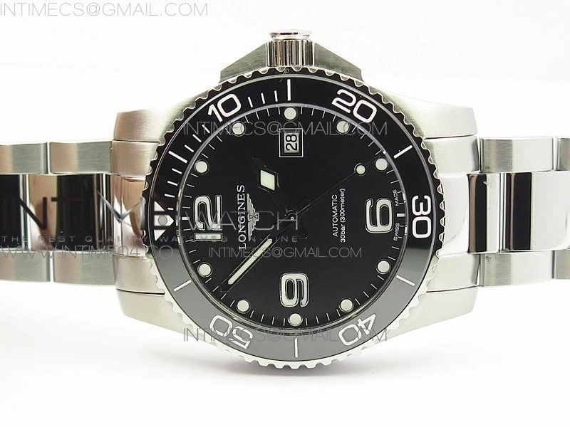 Conquest L3.840.4.56.6 Real Ceramic Bezel SS ZF 1:1 Best Edition Black dial On SS Bracelet A2824